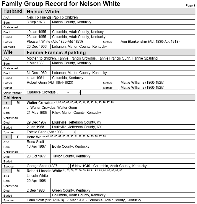 family-group-sheet-project