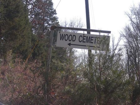 Sign to Wood Cemetery