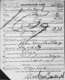 registration card